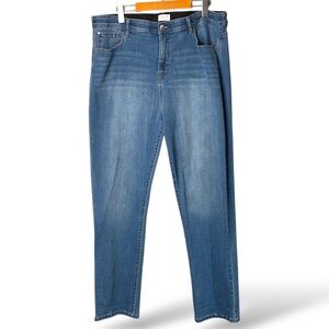 CURVE APPEAL Cotton Blend Stretch Straight Leg High Rise 5 Pocket Jeans US Sz 16